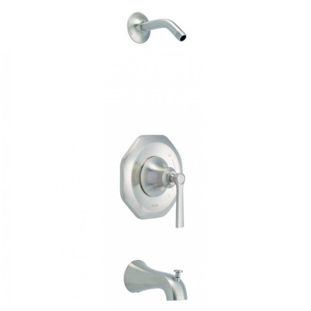 Draper 1H Tub &amp; Shower Trim Kit &amp; Treysta Cartridge Less Showerhead Brushed Nickel