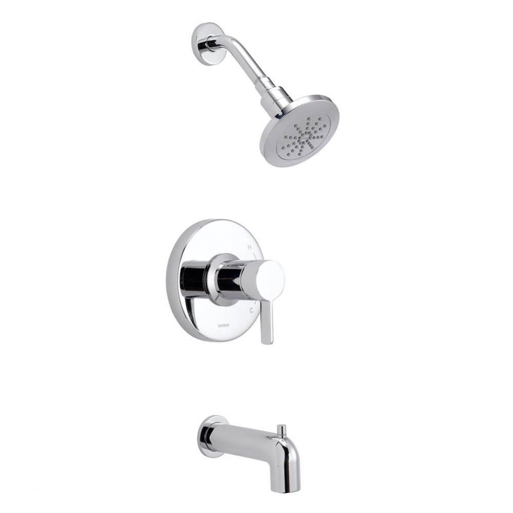 Amalfi 1H Tub &amp; Shower Trim Kit w/ Diverter on Spout &amp; Treysta Cartridge 1.75gpm Chrome