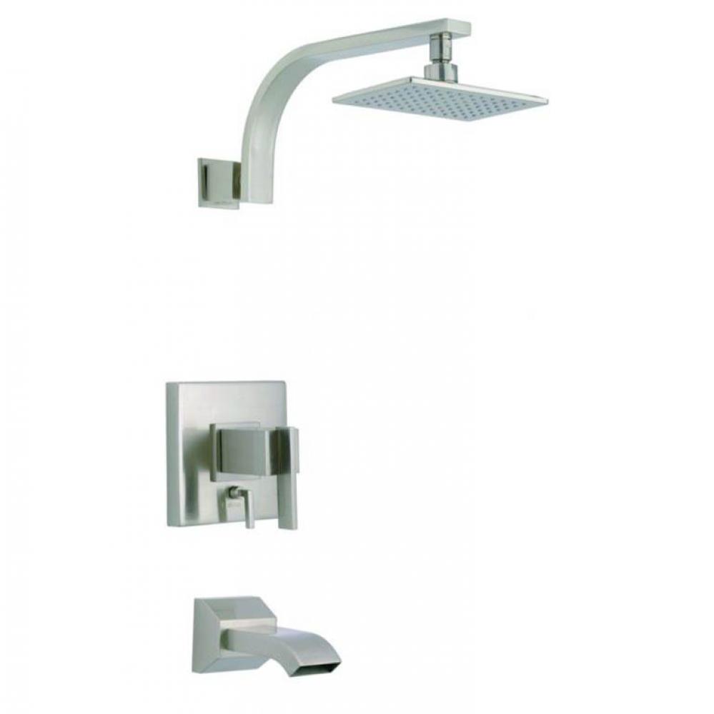 Sirius 1H Tub &amp; Shower Trim Kit &amp; Treysta Cartridge w/ Diverter on Valve 2.0gpm Brushed Ni