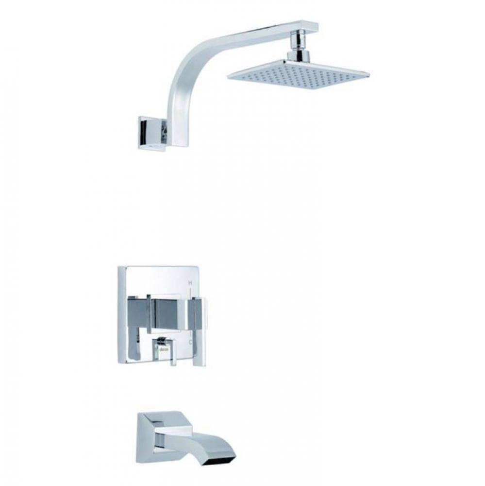Sirius 1H Tub &amp; Shower Trim Kit &amp; Treysta Cartridge w/ Diverter on Valve 2.0gpm Chrome