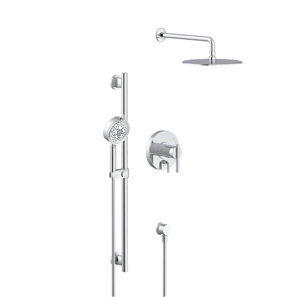 Parma Pressure Balance Shower Trim with Parma 5 Function Hand Shower &amp; Drench 10&apos;&apos; S