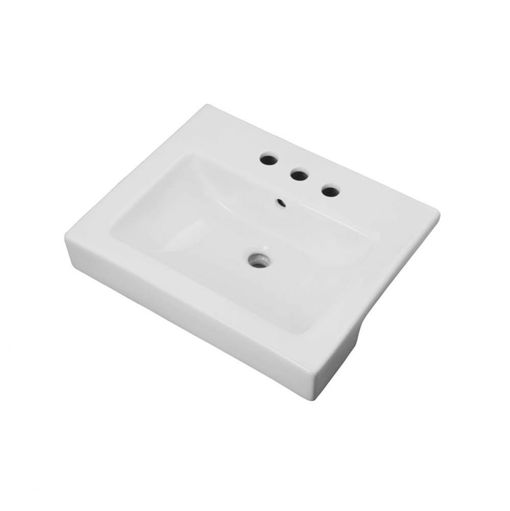 Wicker Park Semi-Recessed Lav 4&apos;&apos; Hole White
