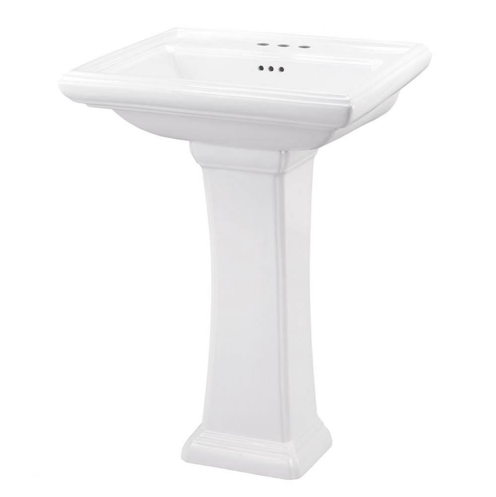 Logan Square Peitie 4&apos;&apos;CC Ped Lav Combo: G0012555 Lav w/ G0029847 Ped White