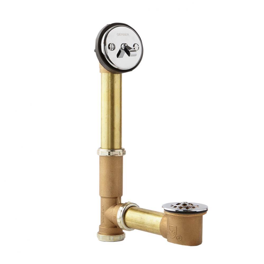 Gerber Classics Trip Lever 20 Gauge Drain for Standard Tub with Philadelphia Trap Chrome