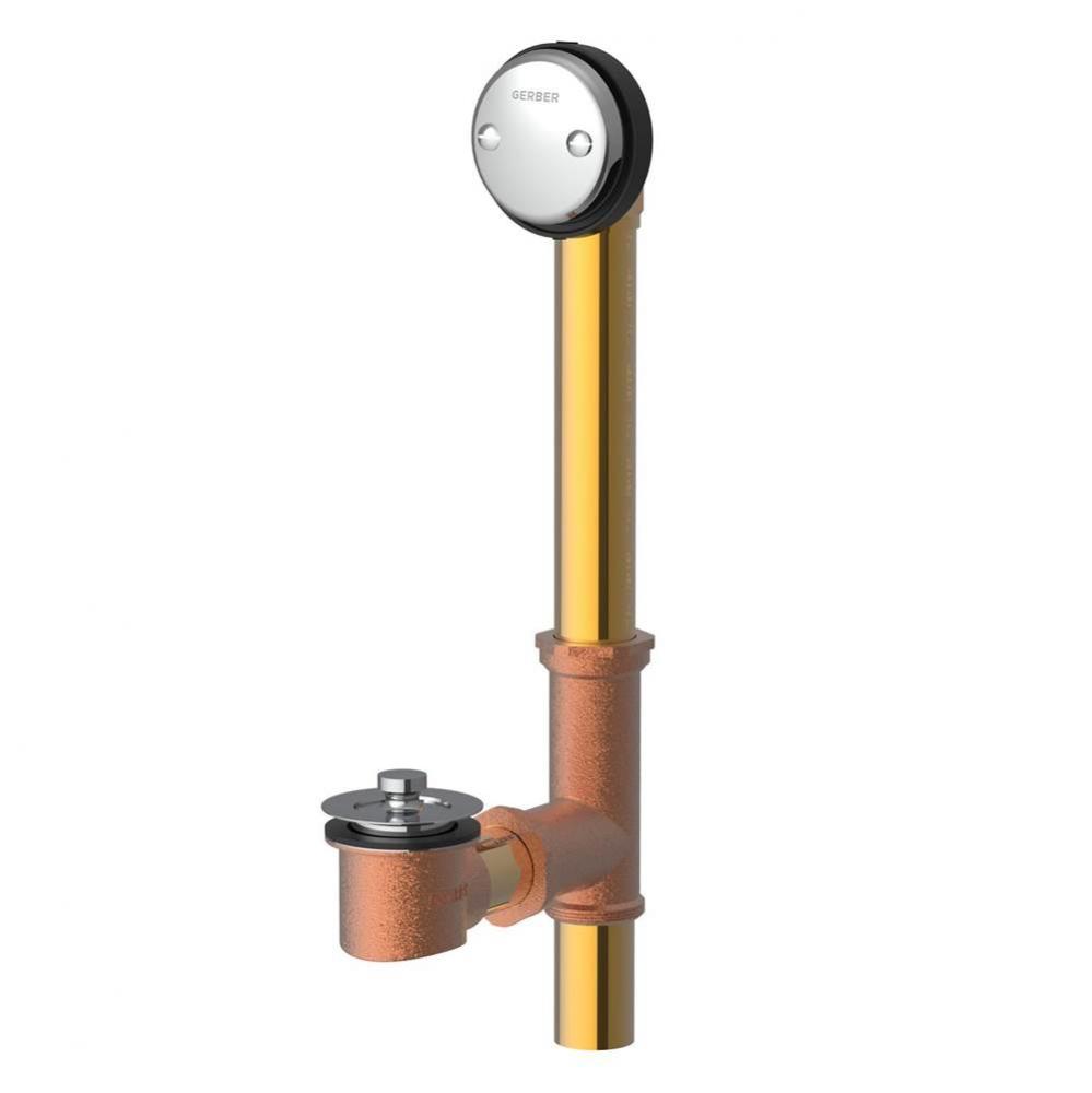 Gerber Classics Lift &amp; Turn Fit-all Drain for Standard Tub With Horizontal Installation Chrome