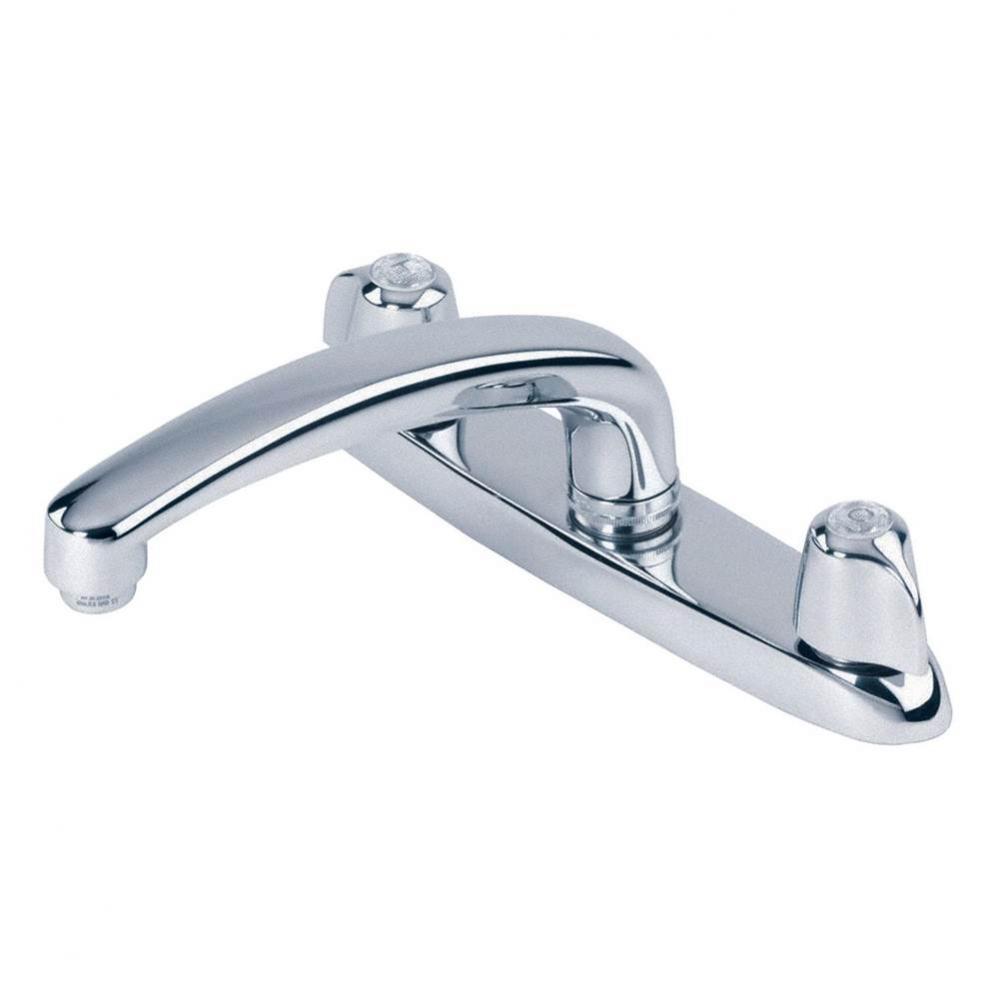 Gerber Classics 2H Kitchen Faucet Deck Plate Mounted w/ Metal Handles &amp; Acrylic Hot Cold Index