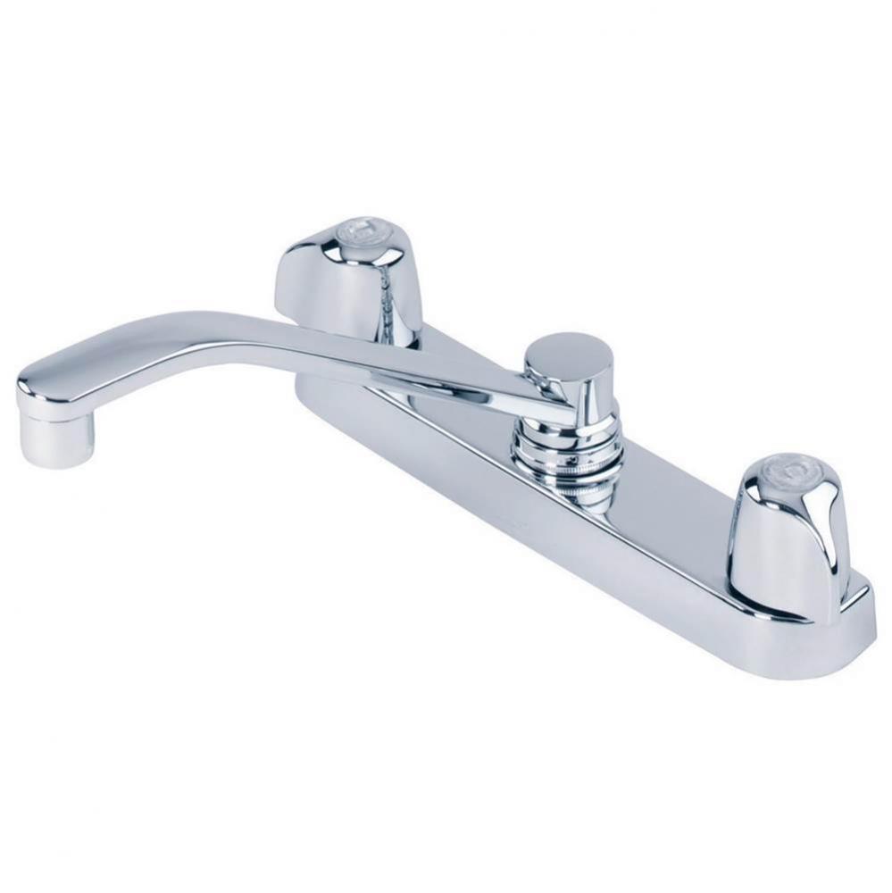 Gerber Classics 2H Kitchen Faucet Deck Plate Mounted w/ Metal Handles &amp; 8&apos;&apos; D-Tube S