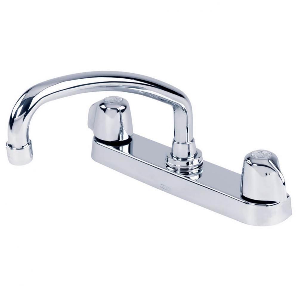 Gerber Classics 2H Kitchen Faucet Deck Plate Mounted w/ Metal Handles &amp; Tubular Spout 1.75gpm