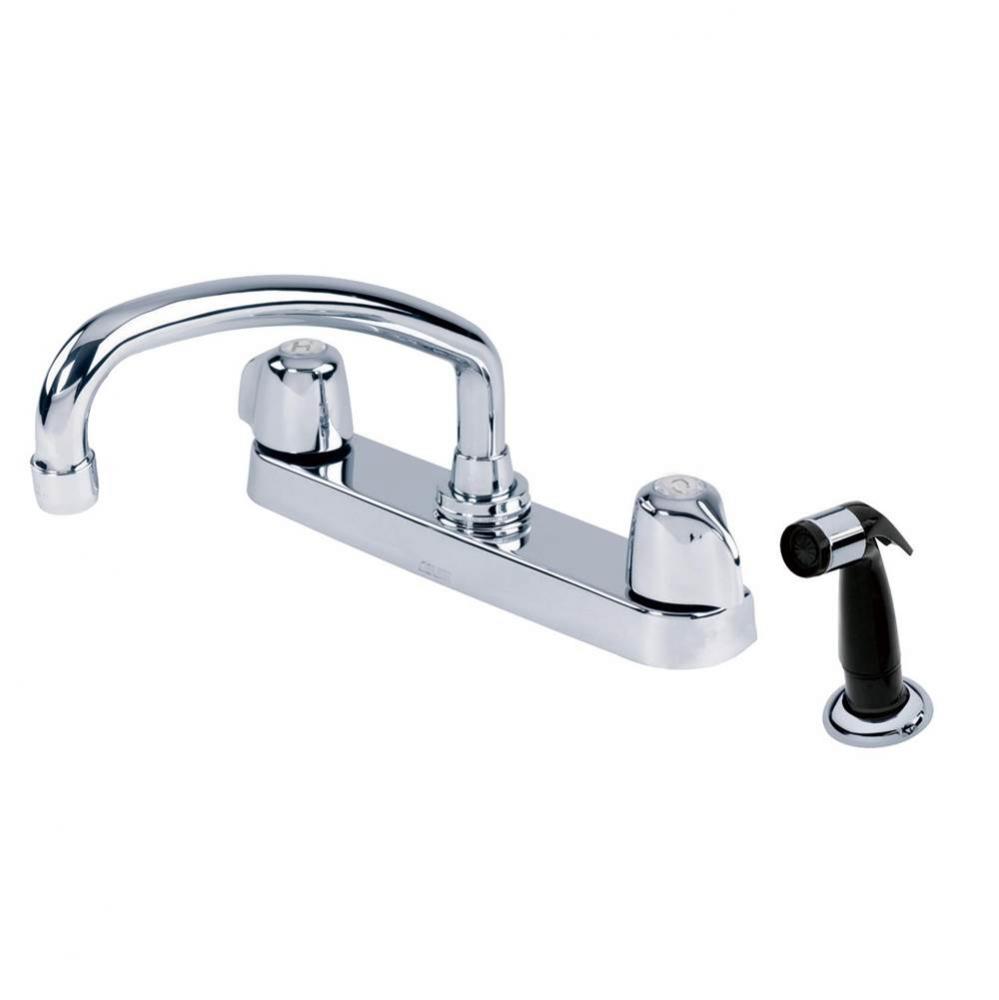 Gerber Classics 2H Kitchen Faucet Deck Plate Mounted w/ Spray &amp; Tubular Spout 1.75gpm Chrome