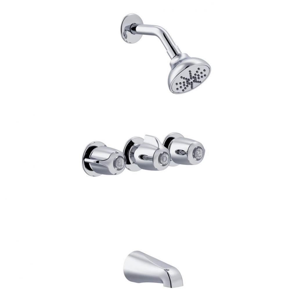 Gerber Classics Three Handle Sliding Sleeve Escutcheon Tub &amp; Shower Fitting with IPS/Sweat Con