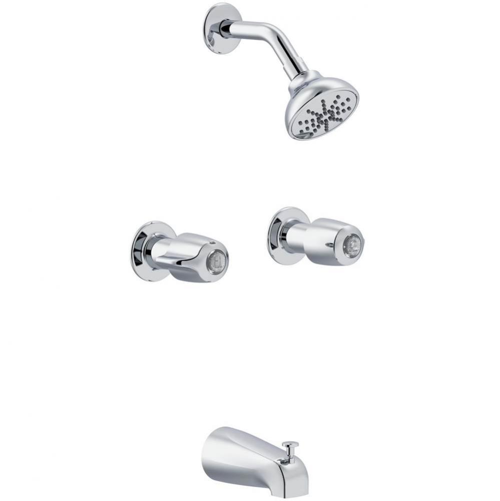 Gerber Classics Two Handle Threaded Escutcheon Tub &amp; Shower Fitting with Sweat Connections 1.7