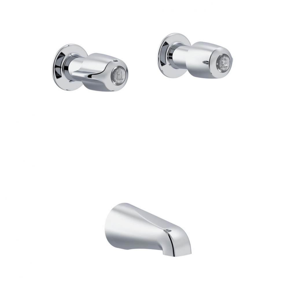 Gerber Classics 2H Tub Fitting w/ Sliding Sleeve Escutcheon Tub Spout 8&apos;&apos; Centers Chrome