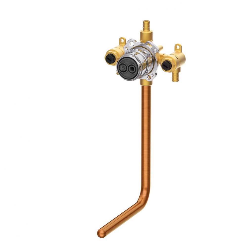 Treysta Tub &amp; Shower Valve- Vertical Inputs WITH Stops WITH Stub-Out- Crimp Pex