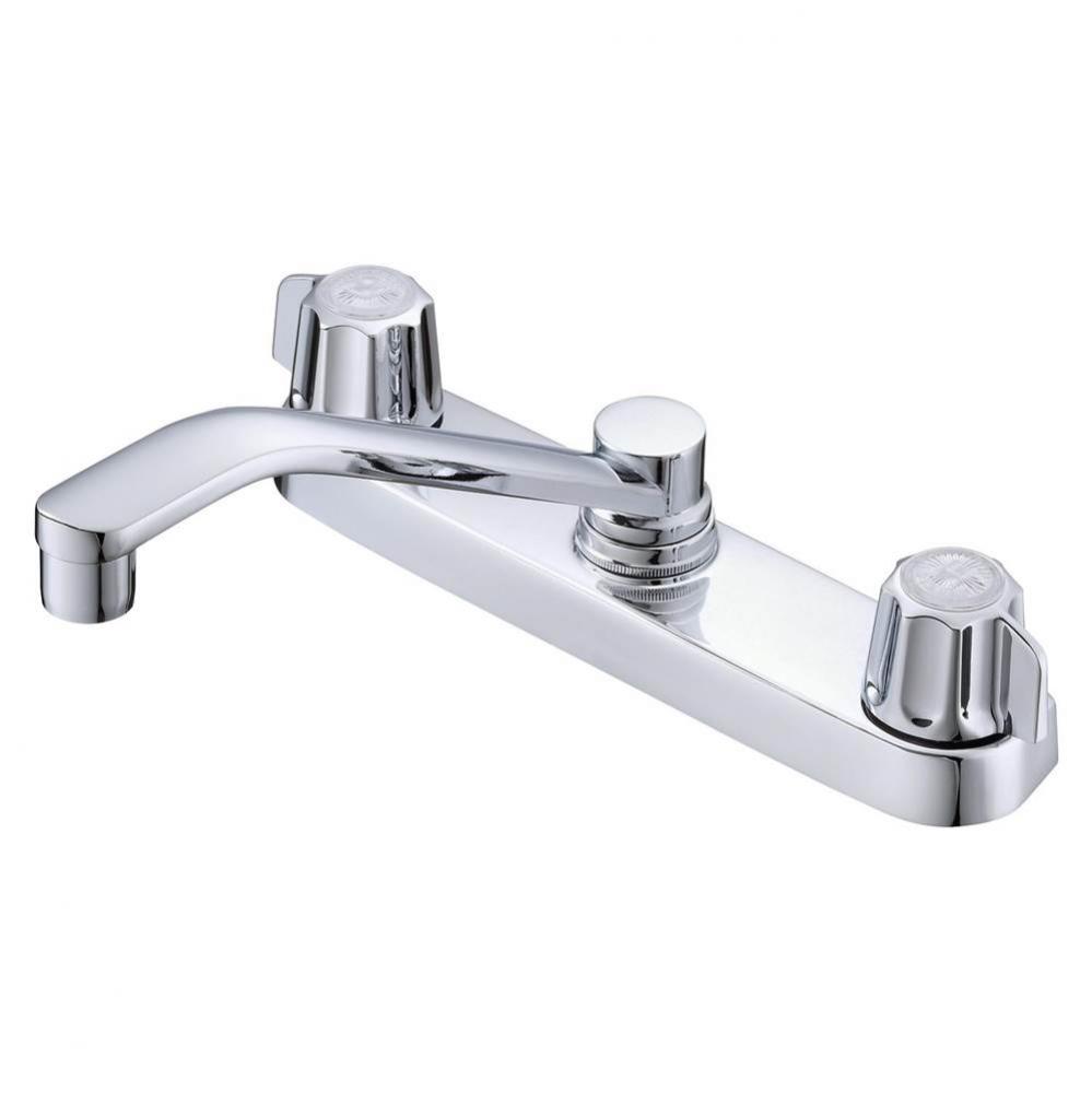 Gerber Classics 2H Kitchen Faucet Deck Plate Mounted w/out Spray &amp; w/ Metal Fluted Handles &am