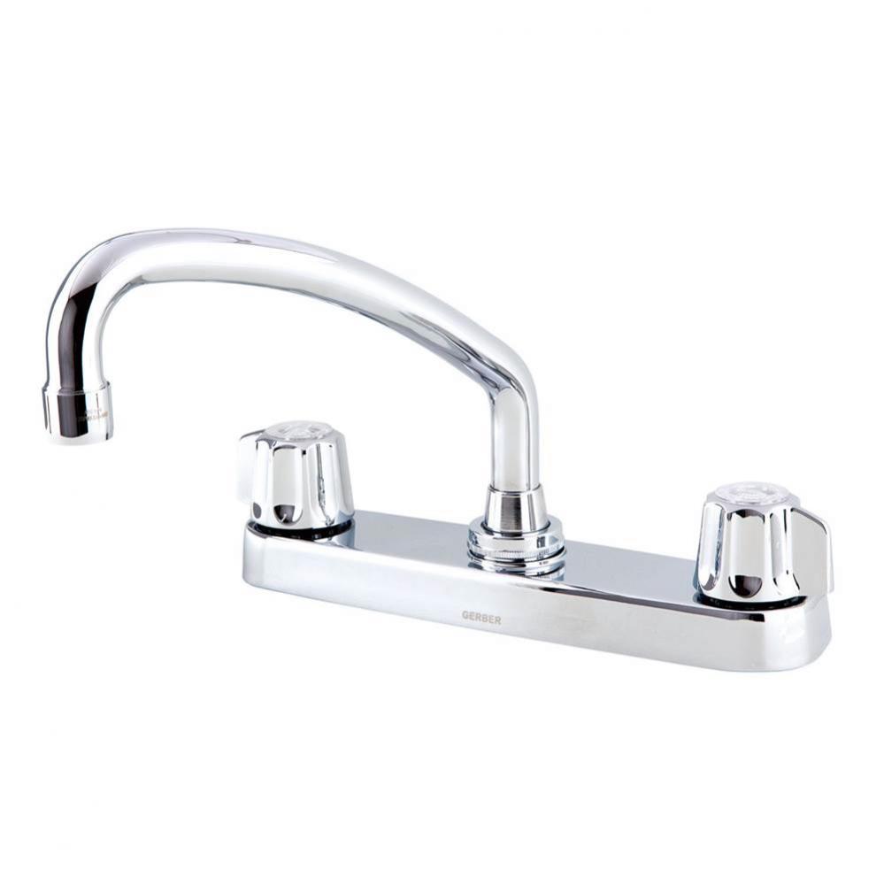 Gerber Classics 2H Kitchen Faucet Deck Plate Mounted w/out Spray &amp; w/ Metal Fluted Handles &am