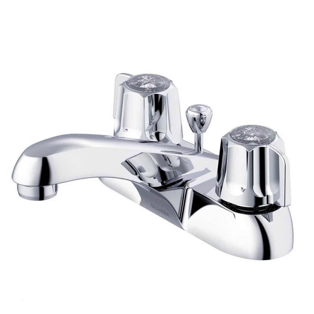 Gerber Classics 2H Centerset Lavatory Faucet w/ Metal Fluted Handles &amp; Metal Pop-Up Drain 1.2g