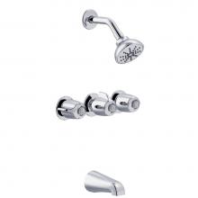 Gerber Plumbing G0048031 - Gerber Classics Three Handle Threaded Escutcheon Tub & Shower Fitting with Sweat Connections &