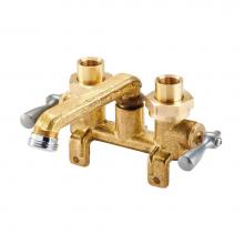 Gerber Plumbing G0049540 - Gerber Classics 2H Laundry Faucet w/ Threaded Legs & IPS/Sweat Connections -Threaded Spout Rou