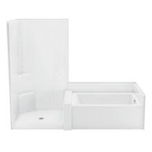 Aquatic AC003625-L-WPV-WH - Darsey 10242STNS Tub Shower Suite