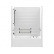 Aquatic AC003452-X4HBRS-WH - F6032STT 60 x 32 AcrylX Alcove Left Hand Drain One-Piece Tub Shower in White