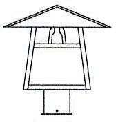 Arroyo Craftsman CP-12TTN-BK - 12" carmel post mount with t-bar overlay