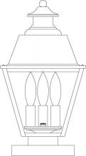 Arroyo Craftsman INC-8MRCS-AB - 8" inverness column mount with metal roof