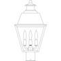 Arroyo Craftsman INP-10MRCLR-VP - 10" inverness post mount with metal roof