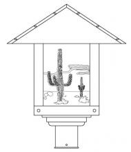 Arroyo Craftsman TRP-16CTCS-BK - 16" timber ridge post mount with cactus  filigree