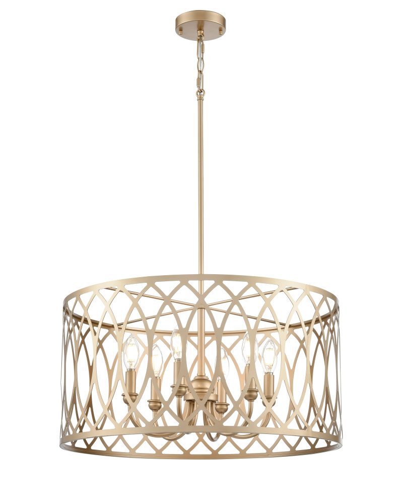 Arelyn 23&#34; Wide 6-Light Pendant - Painted Modern Gold
