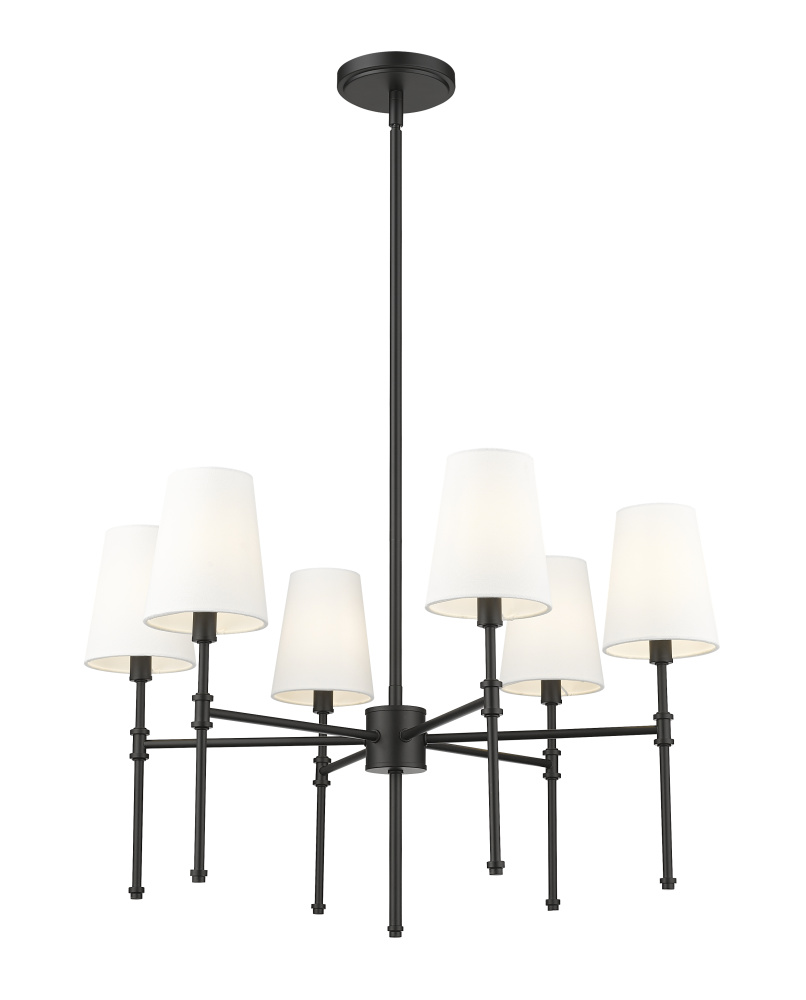 Adorra 25.75&#34; Wide 6-Light Chandelier - Matte Black
