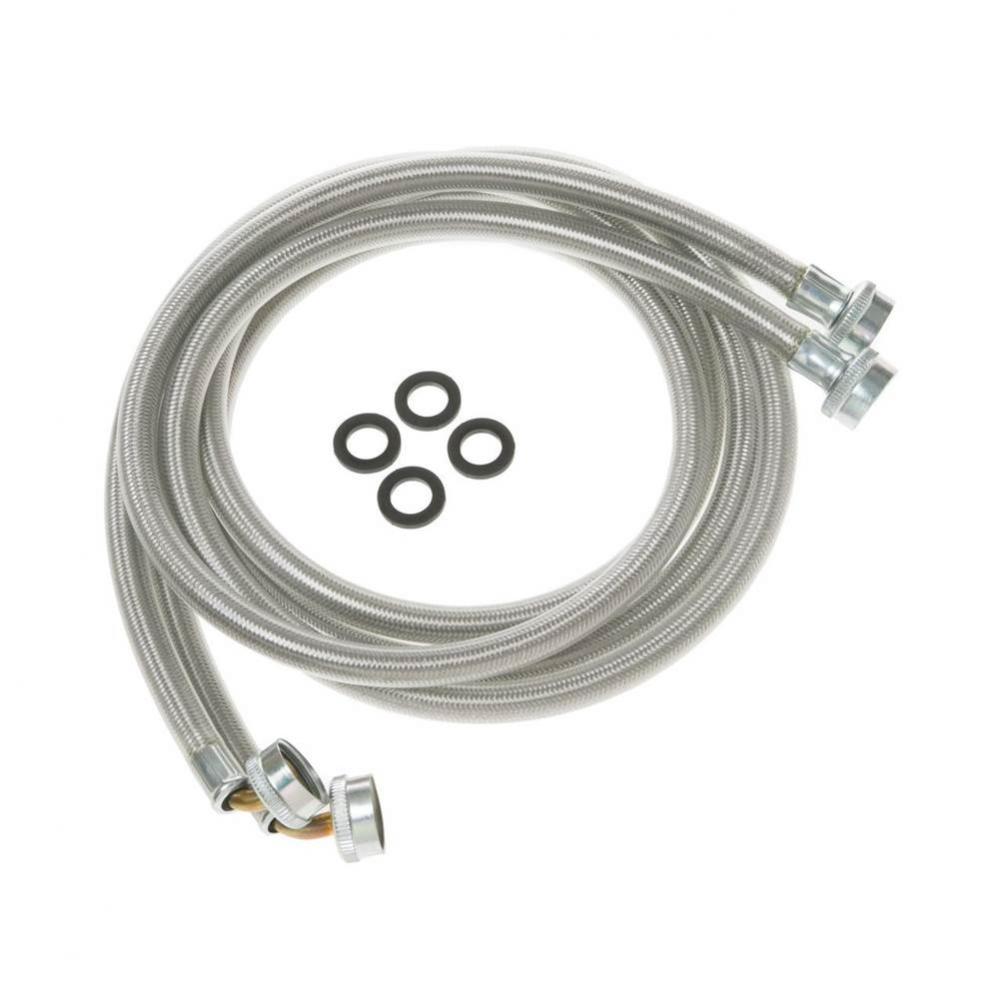 Washing Machine Universal 6&apos;&apos;™ stainless steel hoses with 90Degrees Elbow &apos;&apos;