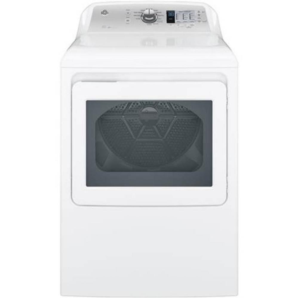 GE&#xae; 6.1 cu. ft. capacity aluminized alloy drum electric dryer with HE Sensor