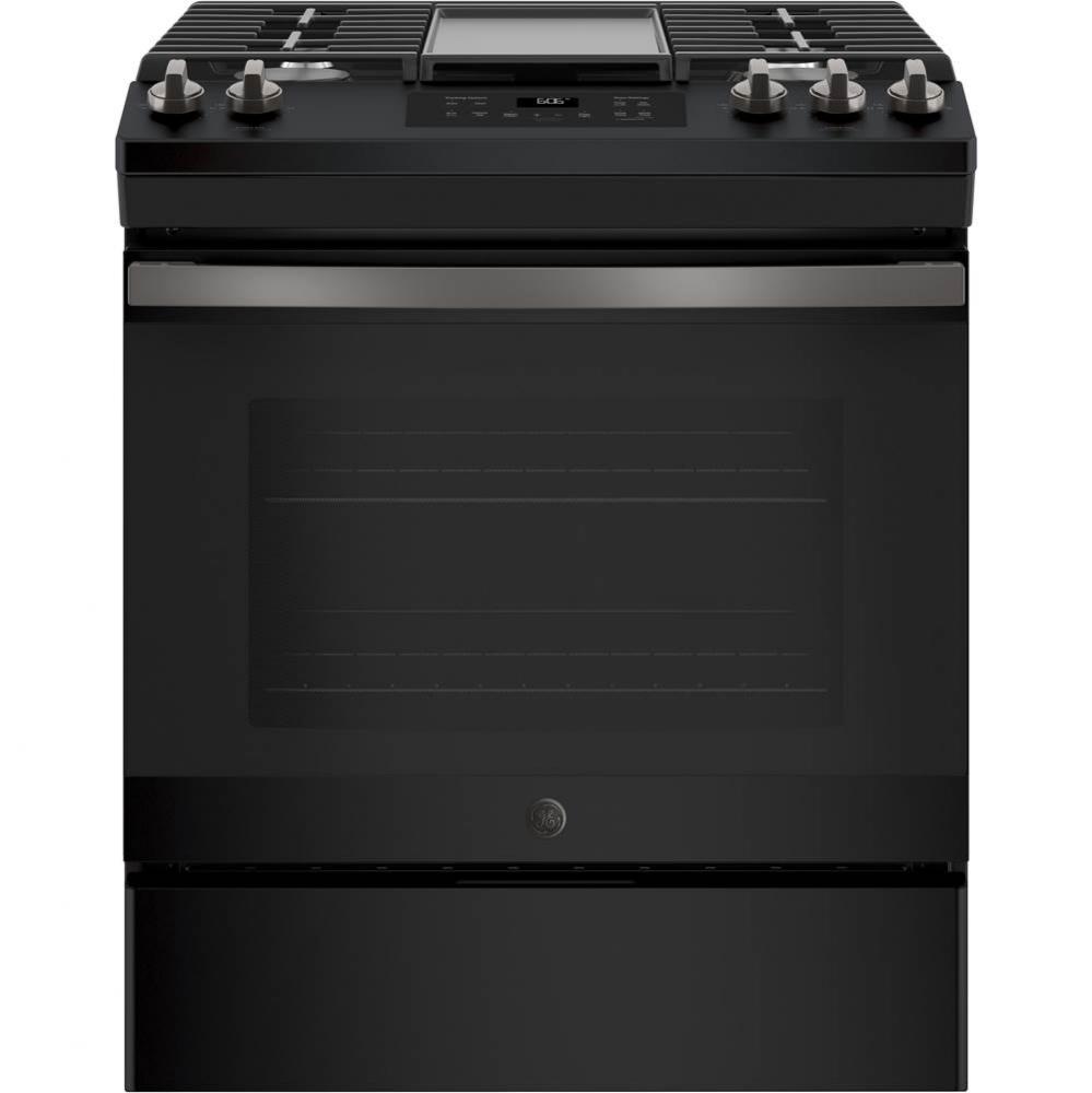 GE 30&apos;&apos; Slide-In Front Control Gas Range