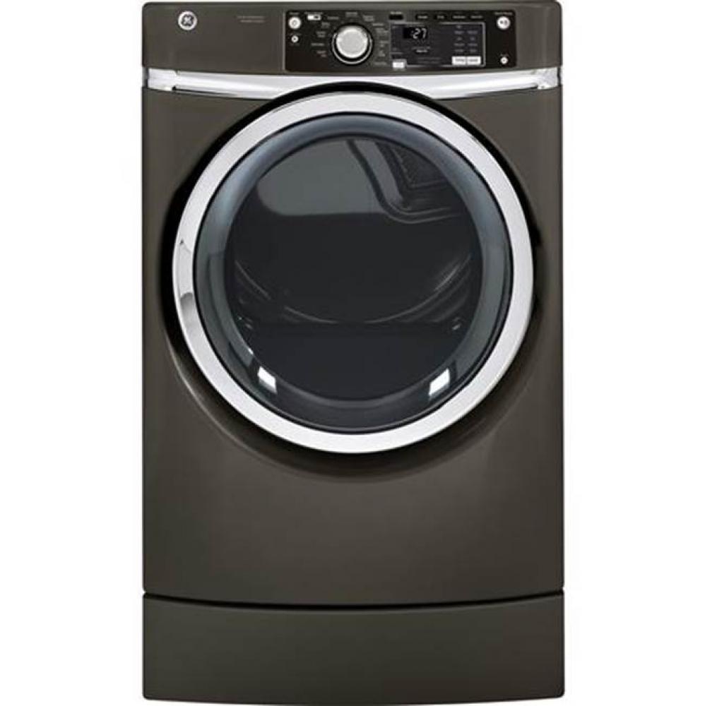 GE&#xae; 8.1 cu. ft. capacity RightHeight? Design Front Load gas dryer with