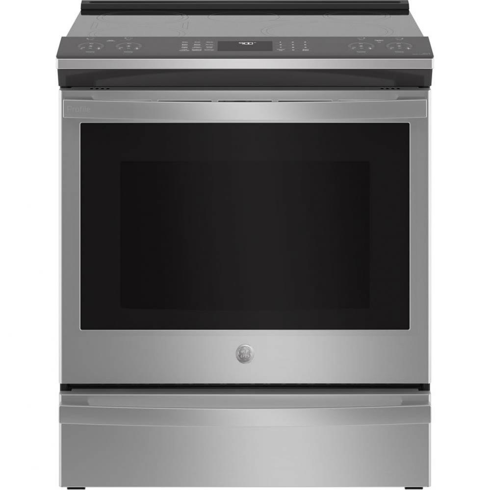 30&apos;&apos; Smart Slide-In Fingerprint Resistant Front-Control Induction And Convection Range W