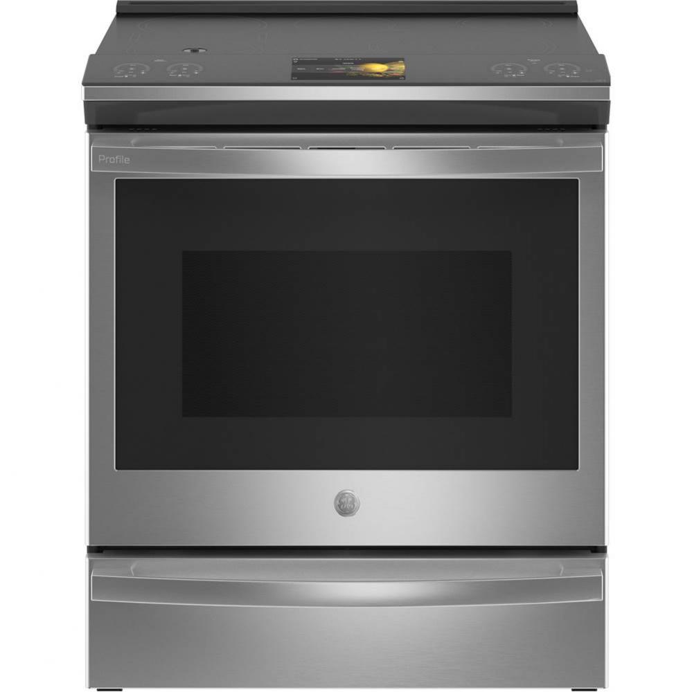 30&apos;&apos; Smart Slide-In Front-Control Induction Fingerprint Resistant Range With In Oven Cam