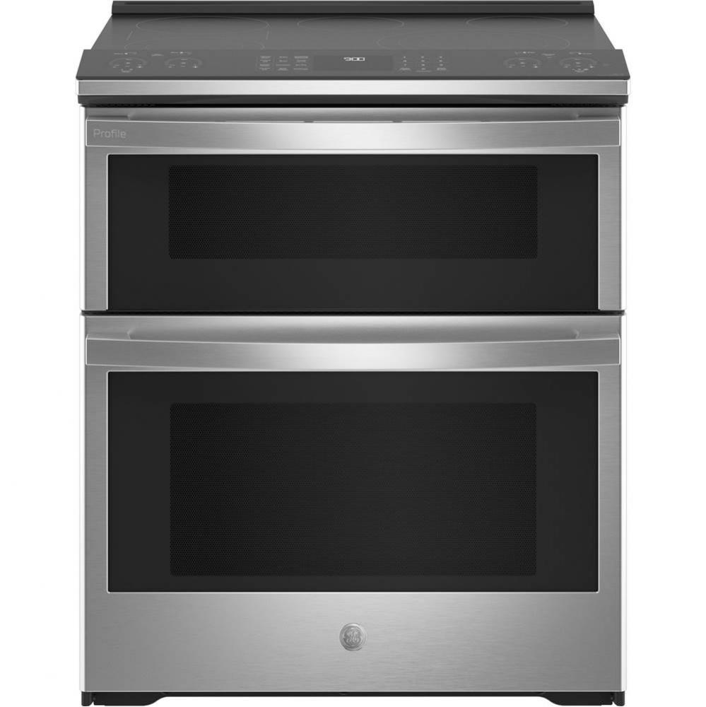 30&apos;&apos; Smart Slide-In Electric Double Oven Convection Fingerprint Resistant Range