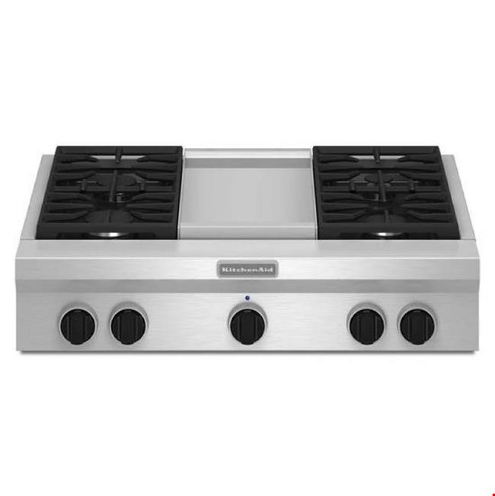 36 in. Commercial Style Built-In Gas Cooktop