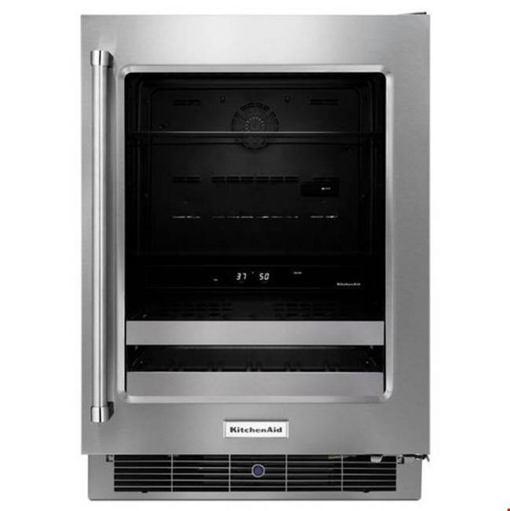 24&apos;&apos; Stainless Steel Beverage Center with SatinGlide&#xae; Metal-Front Racks