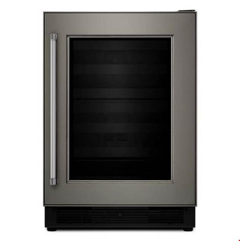 24&apos;&apos; Panel Ready Wine Cellar with Glass Door and Wood-Front Racks