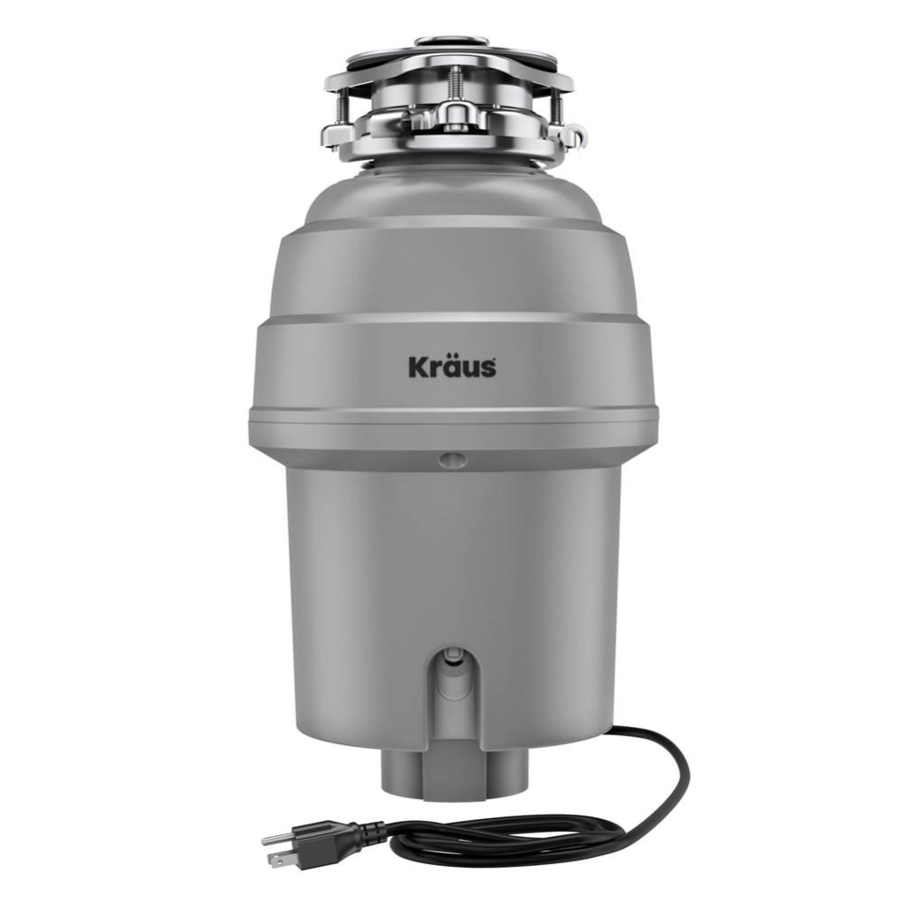 WasteGuard High-Speed 1 HP Continuous Feed Ultra-Quiet Motor Garbage Disposal with Power Cord and