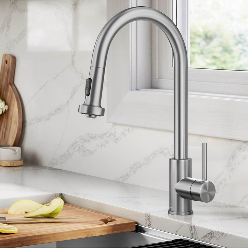 Bolden 2-Function Single Handle Pull Down Kitchen Faucet in Spot-Free Stainless Steel