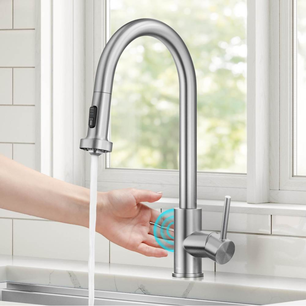 Bolden Touchless Sensor 2-Function Single Handle Pull Down Kitchen Faucet in Spot-Free Stainless S
