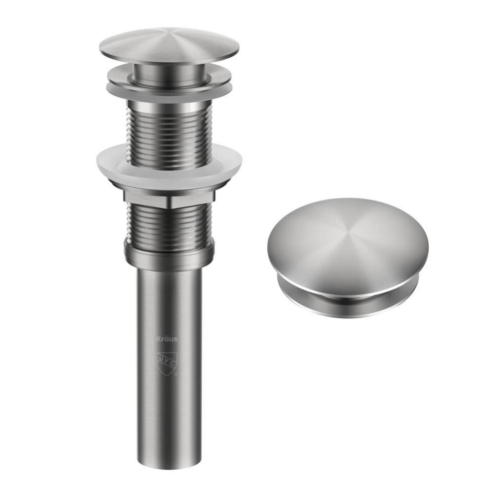 KRAUS Pop-Up Drain for Bathroom Sink&#xa0;without Overflow&#xa0;in Spot-Free Stainless Steel