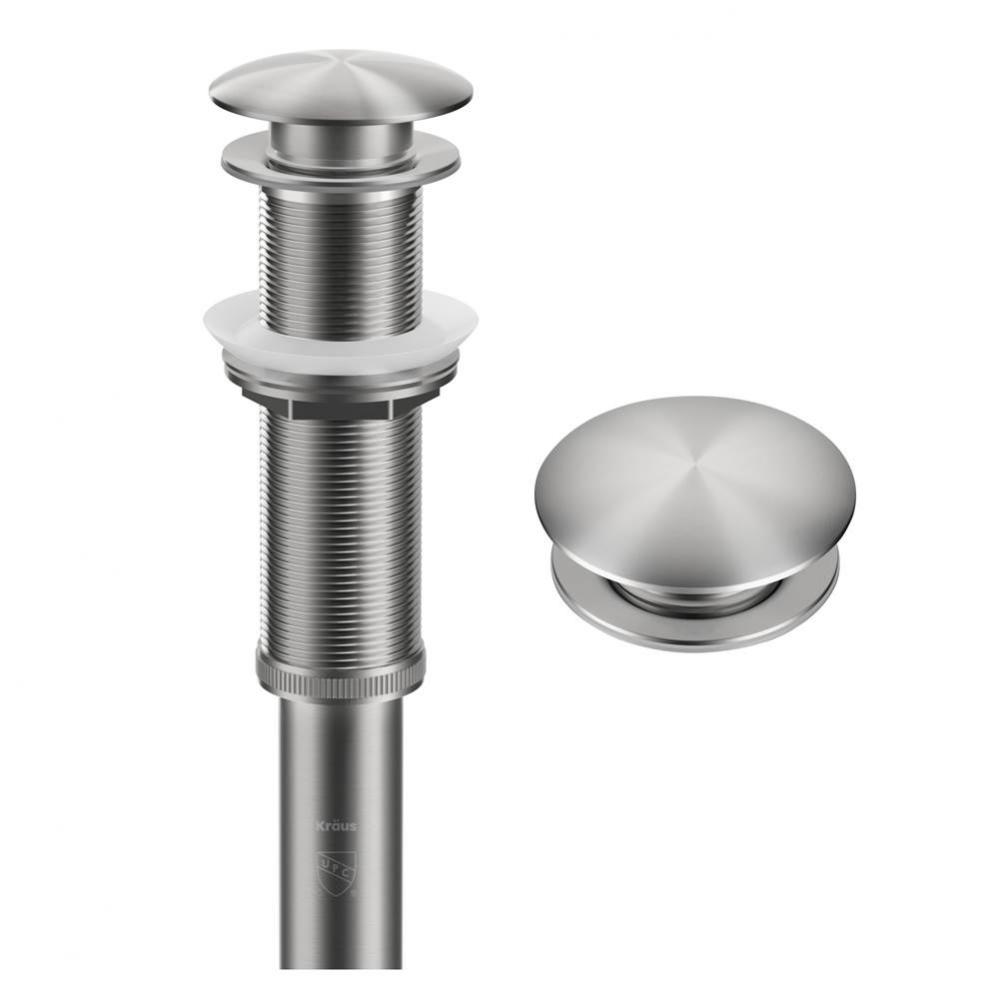 KRAUS Bathroom&#xa0;Sink Pop-Up Drain with Extended Thread&#xa0;without Overflow&#xa0;in Spot-Free
