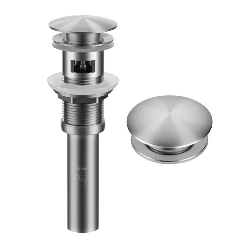 KRAUS Pop-Up Drain for Bathroom Sink&#xa0;with&#xa0;Overflow&#xa0;in Spot-Free Stainless Steel