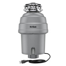 Kraus KWD200-100MGR - WasteGuard High-Speed 1 HP Continuous Feed Ultra-Quiet Motor Garbage Disposal with Power Cord and