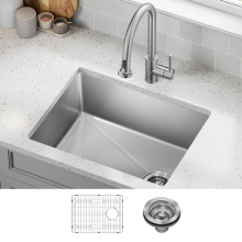Kraus KHU641-25 - Fairlane 25'' Undermount Single Bowl 18-Gauge Stainless Steel Kitchen Sink