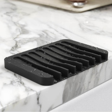 Kraus KDM-10-05BL - Self-Draining Silicone Dish Drying Mat and Silicone Soap Dish Holder for Bathroom or Kitchen Count