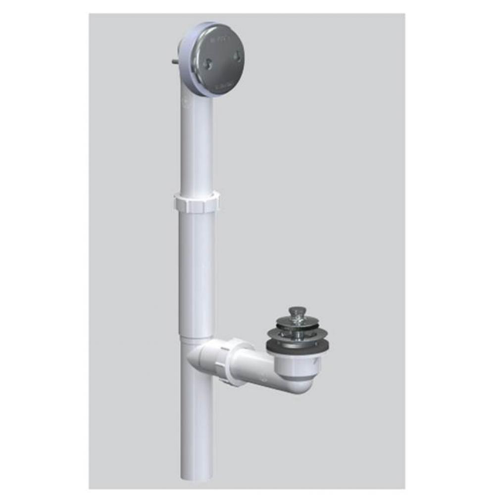 Lift And Turn Bath Waste Tubular Plastic Pvc Matte Black 2 In Extension